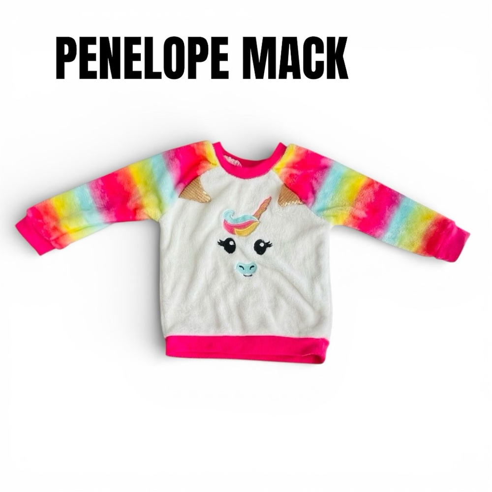 073 Penelope Mack Unicorn Rainbow Fleece Sweater